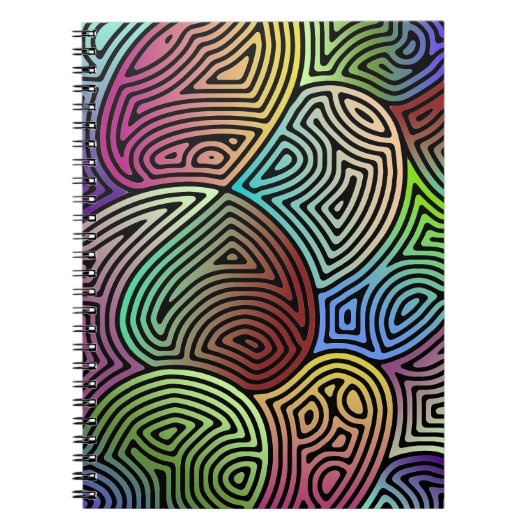 farbige asymmetrische abstrakte Formen Notizblock (Vorderseite)