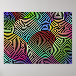 farbige asymmetrische abstrakte Formen Poster