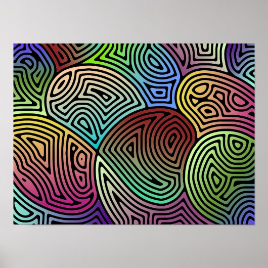 farbige asymmetrische abstrakte Formen Poster (Vorne)