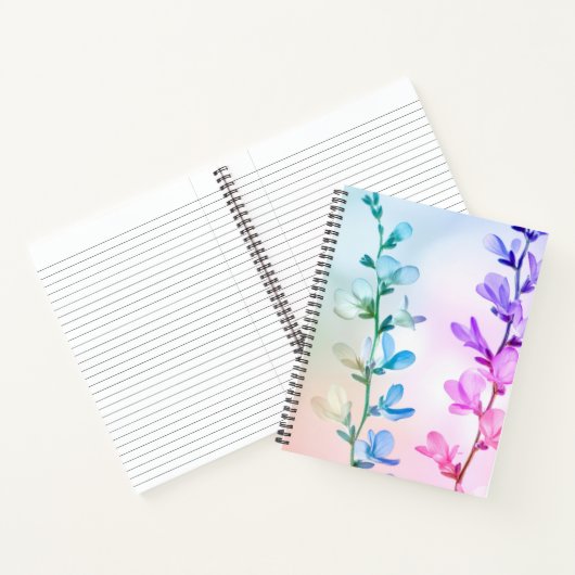 Farbige Ätherische Blumen Notizblock (Innenseite)