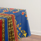 Farbige Ätnische Ornamente - blau und rot Tischdecke (Beispiel)