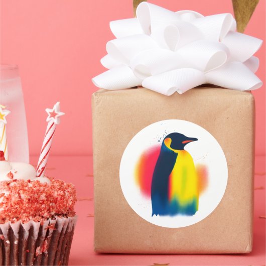 Farbige Aufkleber der Silhouette Paint Pinguin (Party)