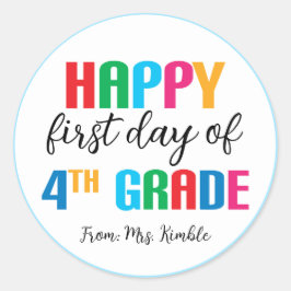 Farbige Aufkleber für die 4. Klasse