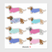 Farbige Aufkleber für die Dackel Pastell (Blatt)