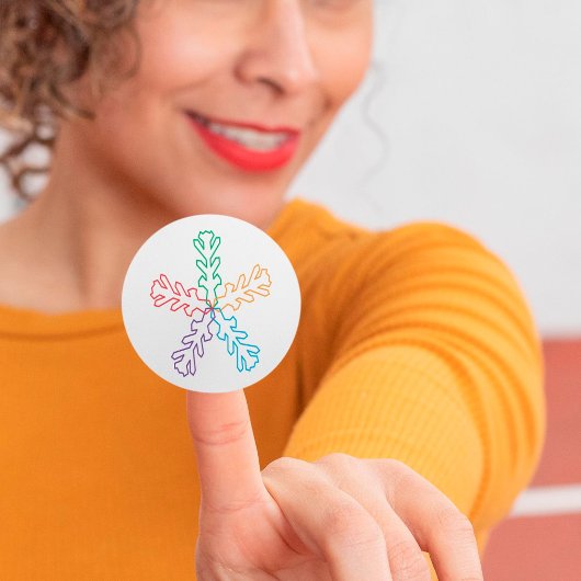 Farbige Aufkleber für Schneeflocken