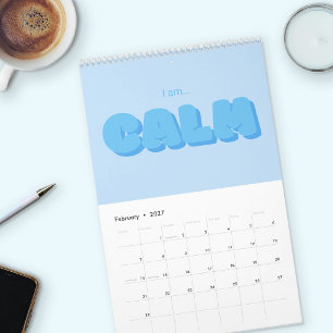 Farbige aufmunternde Typografie-Zitate 2027 Wand Kalender