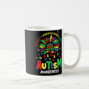 Farbige Autismus-Bewusstsein Akzeptanz verstehen L Kaffeetasse