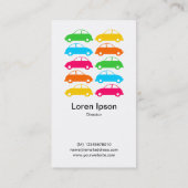 Farbige Autos 02 - Vertikal Visitenkarte (Rückseite)