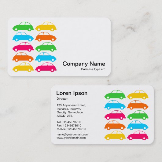Farbige Autos 02 Visitenkarte (Vorne/Hinten)