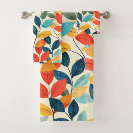 Farbige Autos-Blätter Badhandtuch Set