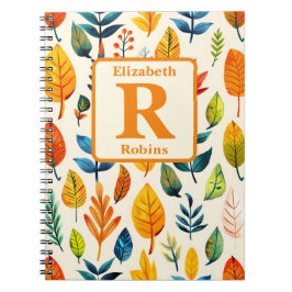 Farbige Autos Blätter boho personalisierte Monogra Notizblock