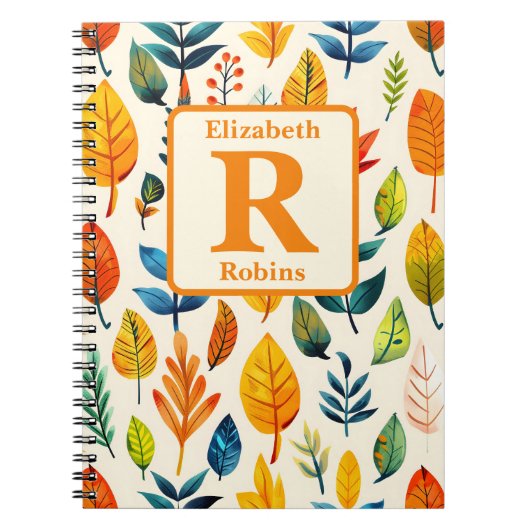 Farbige Autos Blätter boho personalisierte Monogra Notizblock (Vorderseite)
