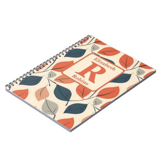 Farbige Autos Blätter boho personalisierte Monogra Notizblock (Linke Seite)