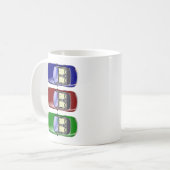 Farbige Autos Kaffeetasse (Vorderseite Links)