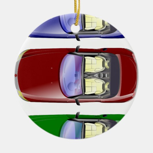 Farbige Autos Keramik Ornament (Vorne)