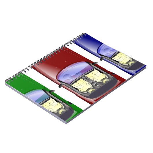 Farbige Autos Notizblock (Linke Seite)