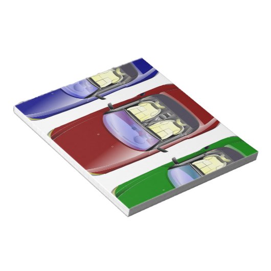 Farbige Autos Notizblock (angewinkelt)