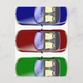 Farbige Autos Postkarte (Vorderseite)