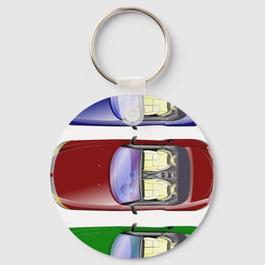 Farbige Autos Schlüsselanhänger (Vorderseite)