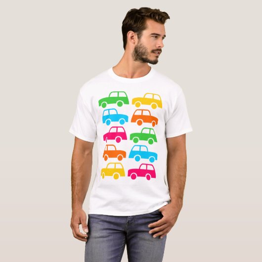 Farbige Autos T-Shirt (Vorne ganz)