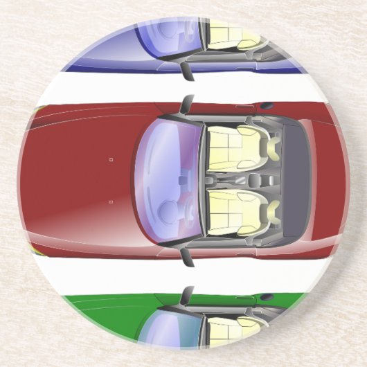 Farbige Autos Untersetzer (Vorne)