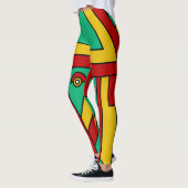 farbige aztec tiki Maske Leggings (Links)