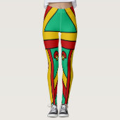 farbige aztec tiki Maske Leggings (Vorderseite)