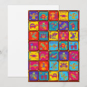 Farbige Azteken mexikanische Tiere 1 Feiertagskarte (Vorne/Hinten)