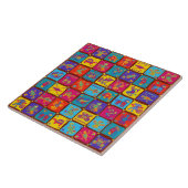 Farbige Azteken mexikanische Tiere 1 Fliese (Seite)