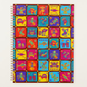 Farbige Azteken mexikanische Tiere 1 Planer