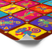 Farbige Azteken mexikanische Tiere 1 Poster (Ecke)