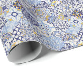 Farbige Azulejos-Fliesen: handgezeichnet Muster. Geschenkpapier (Rolleneckpunkt)