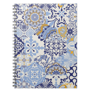 Farbige Azulejos-Fliesen: handgezeichnet Muster. Notizblock
