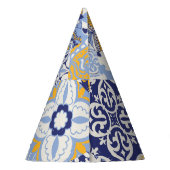 Farbige Azulejos-Fliesen: handgezeichnet Muster. Partyhütchen (Rückseite)