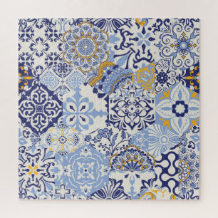 Farbige Azulejos-Fliesen: handgezeichnetes Muster. Puzzle