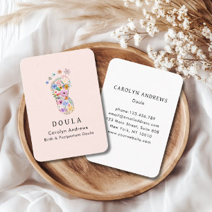 Farbige Baby-Fußabdruck-Logo Blush-Pink Visitenkarte
