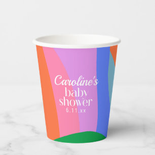 Farbige Baby Shower Abstrakte Wellen Moderne Benut Pappbecher