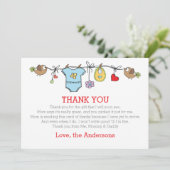 Farbige Babykleidung danke Ihnen BABY SHOWER (Stehend Vorderseite)