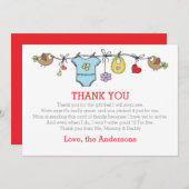 Farbige Babykleidung danke Ihnen BABY SHOWER (Vorne/Hinten)