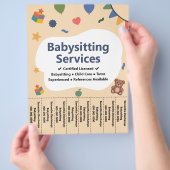 Farbige Babysitting-Service-Abriss-Streifen Flyer (Hand)
