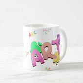 Farbige Back-to-School-Kunstgestaltung. Kaffeetasse (VorderseiteRechts)