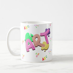 Farbige Back-to-School-Kunstgestaltung. Kaffeetasse