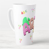 Farbige Back-to-School-Kunstgestaltung.  Milchtasse (Linke Ecke)