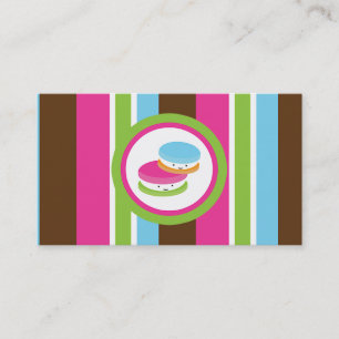 Farbige Bäckerei Macarons Kunden Treuekarte