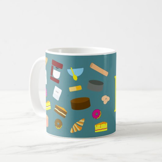 Farbige Backwaren und Backwaren Kaffee Kaffeetasse (Vorderseite Links)