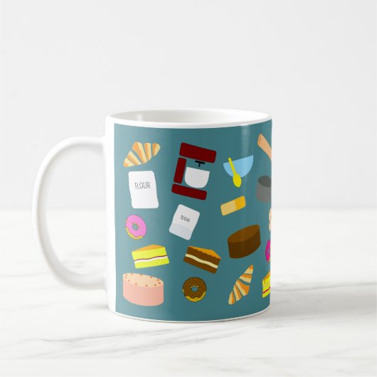 Farbige Backwaren und Backwaren Kaffeetasse (Links)