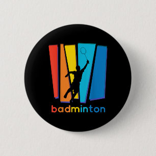 Farbige Badminton Federball Kunst Sport Button