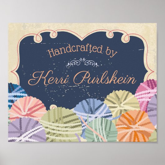 Farbige Bälle aus Garn aus Strickfaser Poster (Vorne)