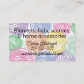 Farbige Bälle aus Garn Stricknadeln Bikerkarten Visitenkarte (Rückseite)