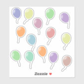Farbige Ballonformen Aufkleber (Blatt)